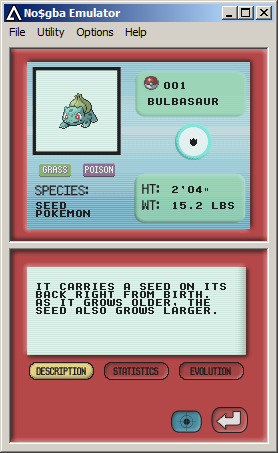 PokeDexter DS Screenshot in an emulator